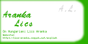 aranka lics business card